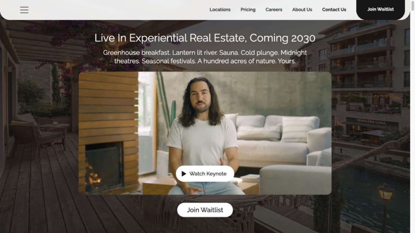 Elysium Communities website homepage preview