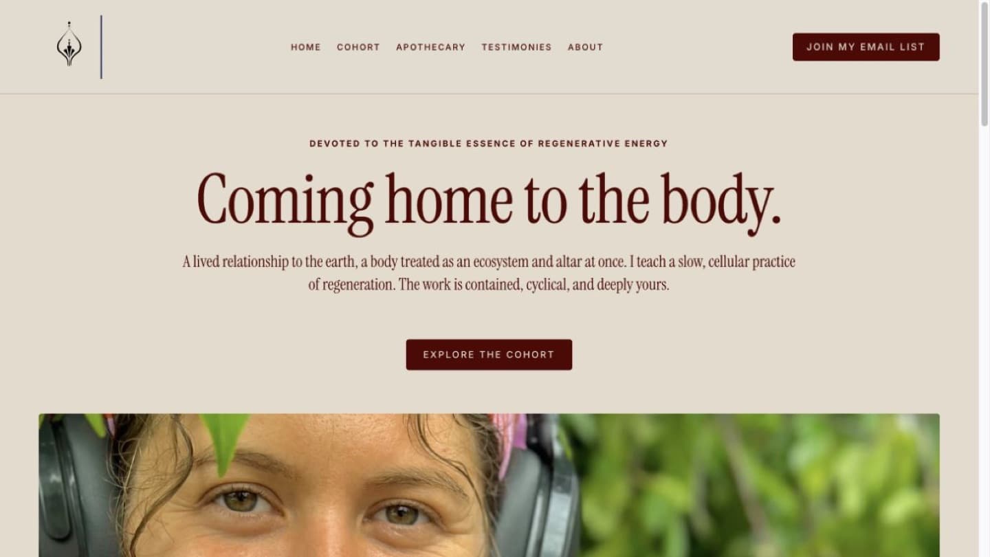 Meagan Perkins website homepage preview