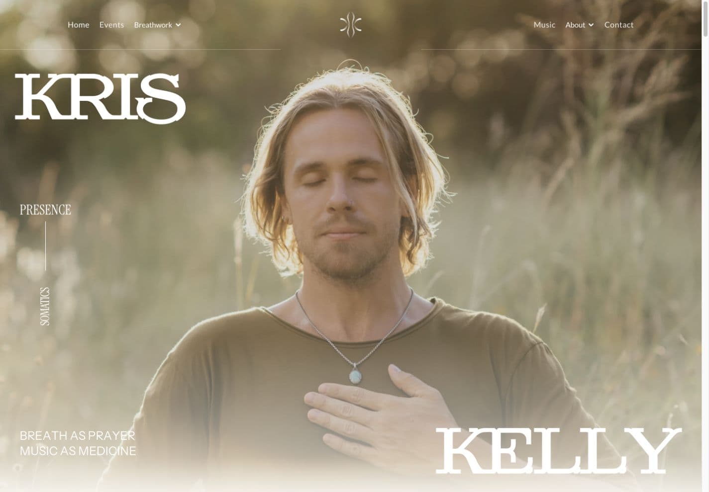 Kris Kelly website homepage